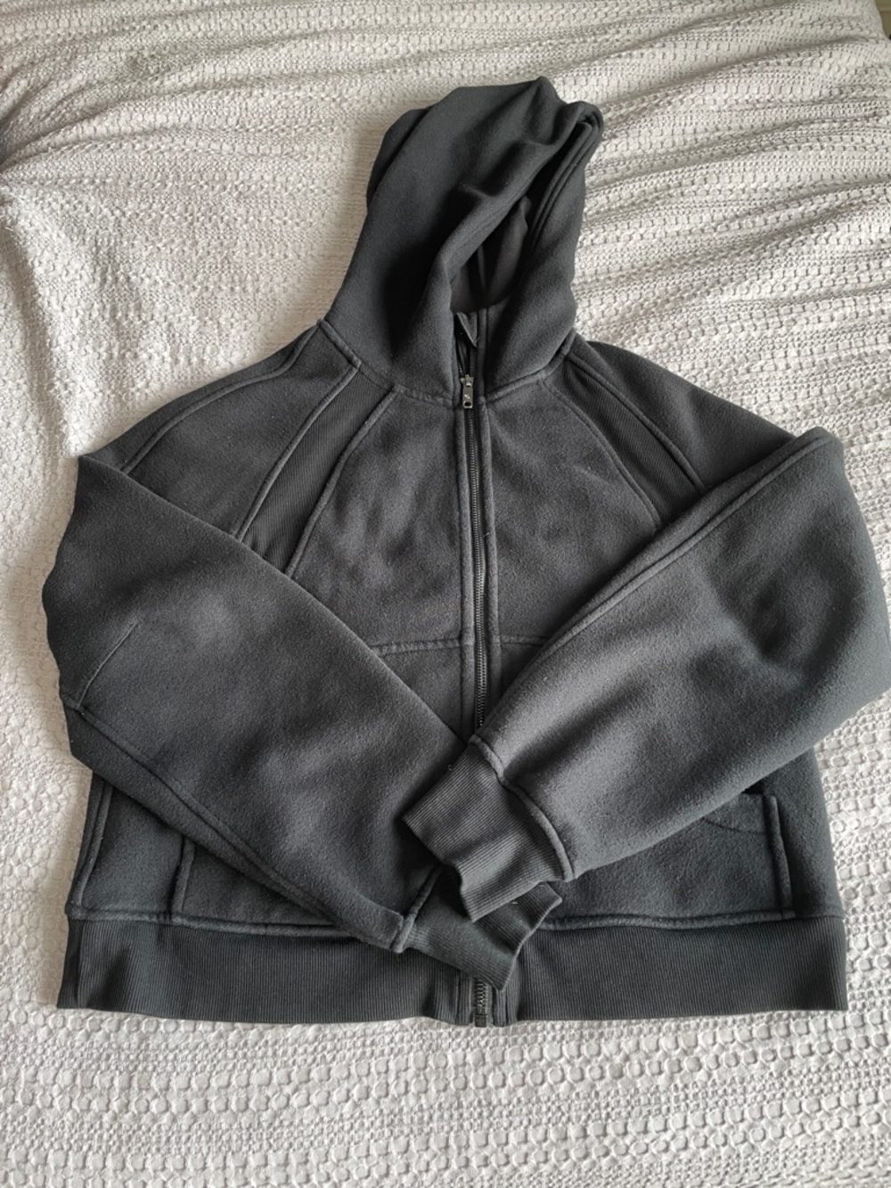 Crz yoga fleece Zip-Up Hooded Sweatshirt - black
